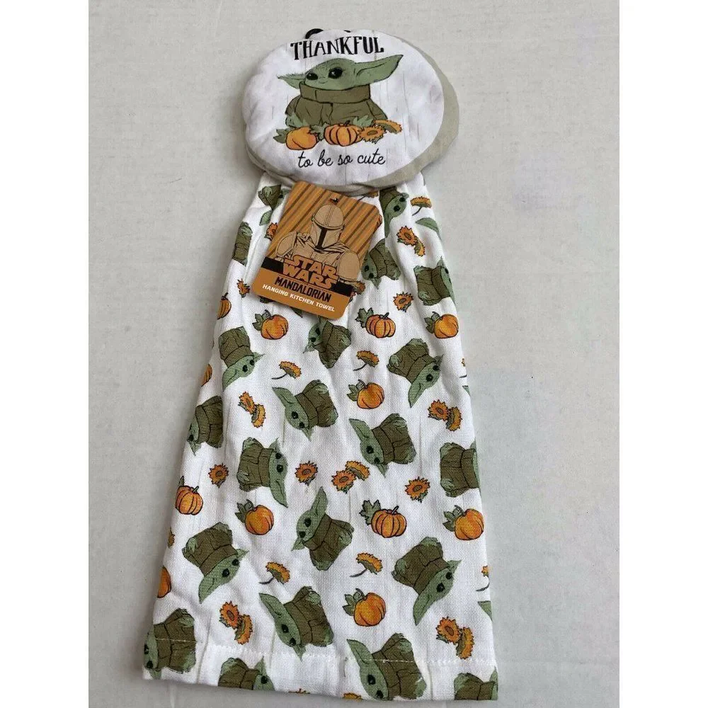 Disney‎ Star Wars The Mandalorian Baby Yoda Hanging Kitchen Towel Thanksgiving